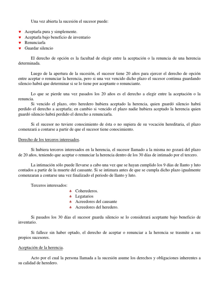 Aceptacion de Herencia