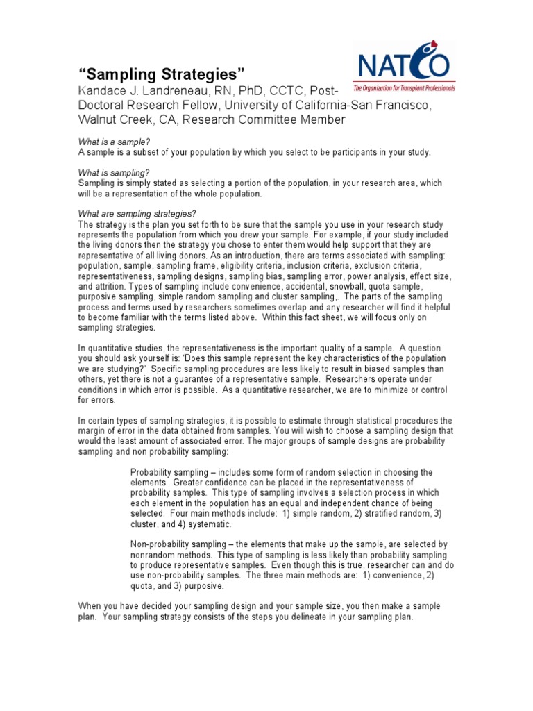 Effective Sampling Strategies Explained | PDF | Sampling (Statistics ...