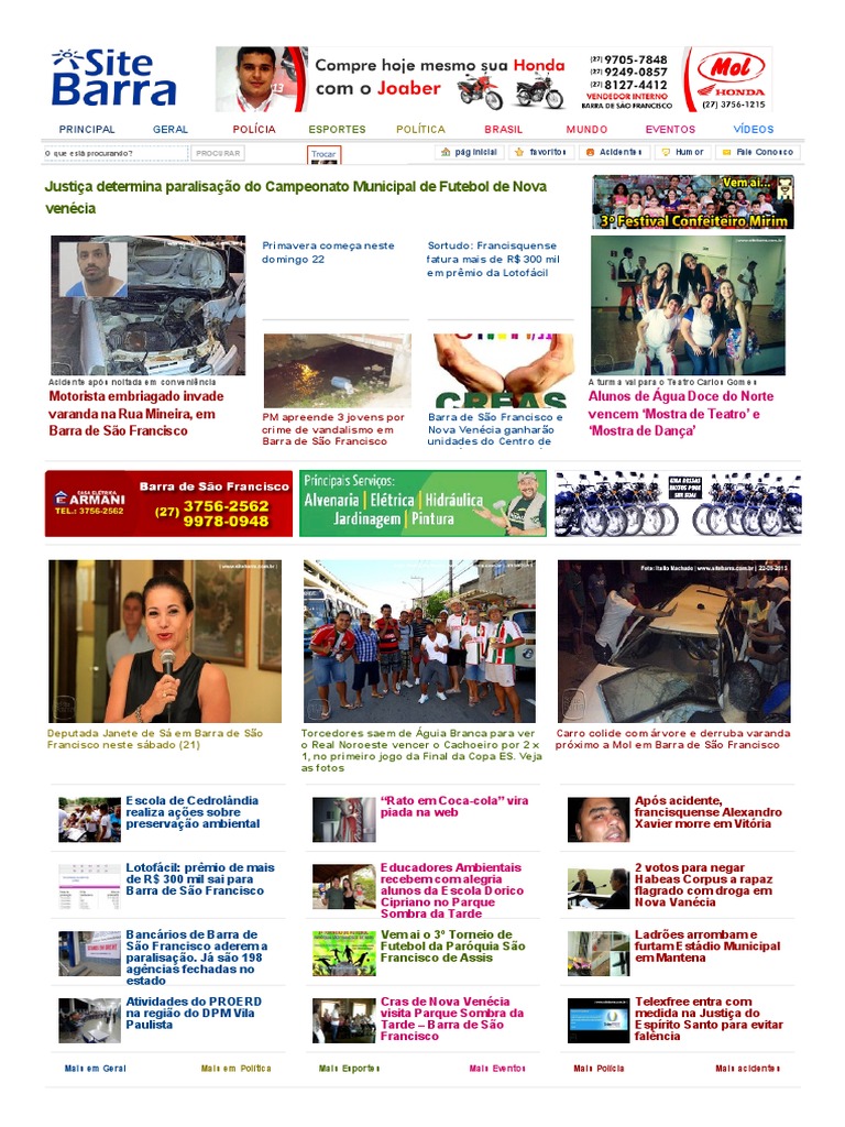 SiteBarra Not cias De Barra De S o Francisco E Regi o Acesse 