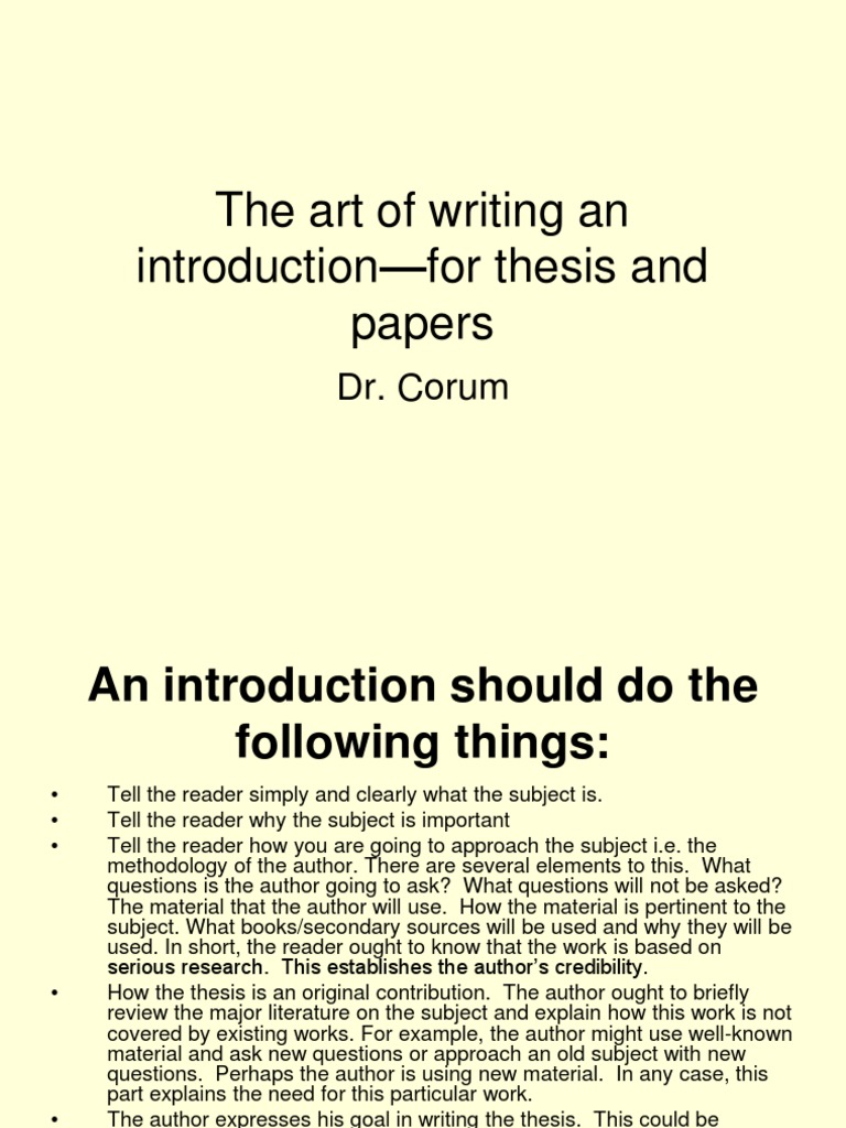 Crafting Effective Thesis Introductions | PDF | Argumentation Theory ...