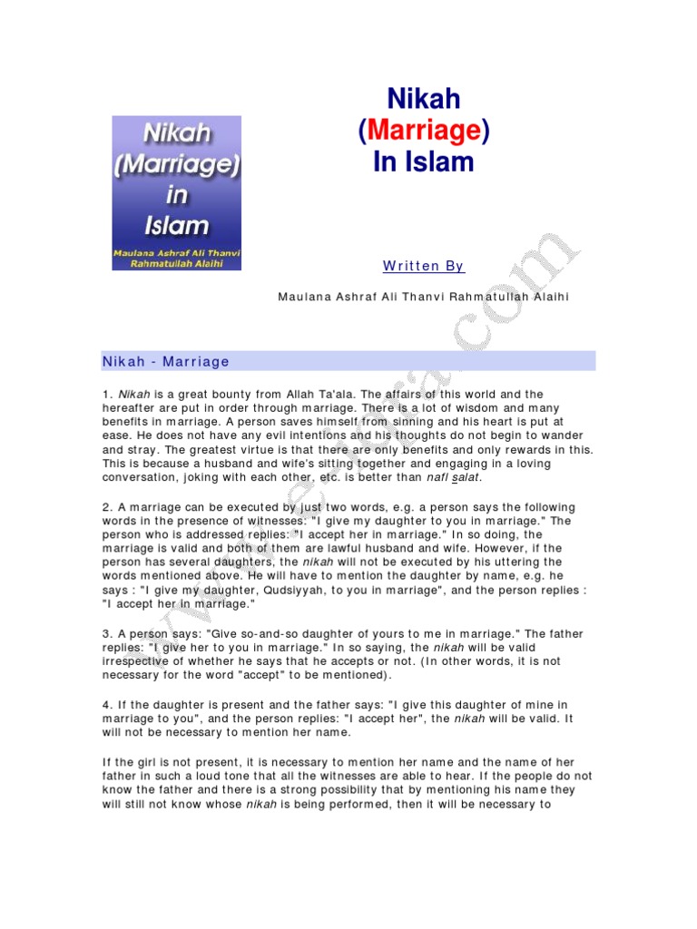 Understanding Nikah in Islam | PDF | Marriage | Wife