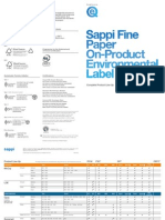 Sappi Fine Paper On-Product Environmental Label Guide: Complete Product Line-Up