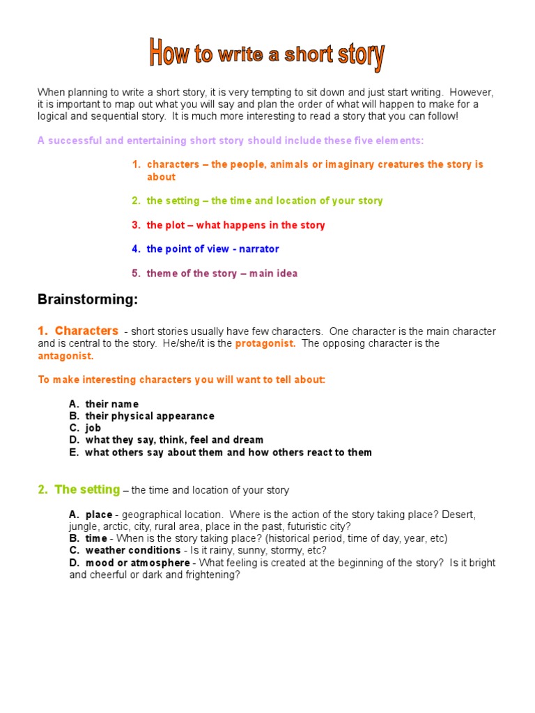 How To Write A Short Story | PDF | Narration | Plot (Narrative)