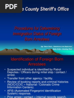 Arapahoe County - Procedures for Determining Immigration Status of Foreign Born Arrestees