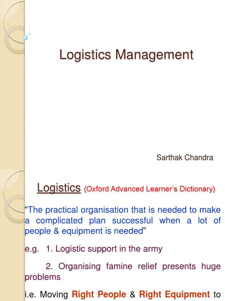 Understanding Logistics Management Basics | PDF | Logistics ...