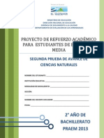 Segunda Prueba de Avance de Ciencias Naturales - Segundo Ao de Bachilllerato - Praem 2013