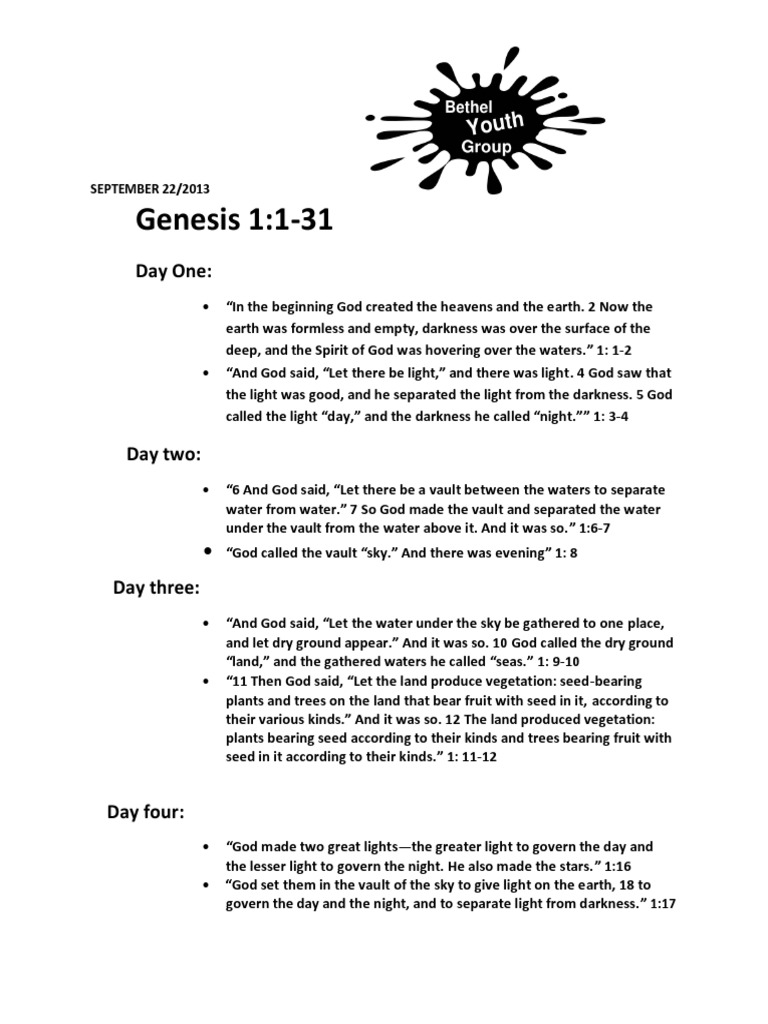 Genesis 1 Pdf Genesis Creation Narrative Mythology