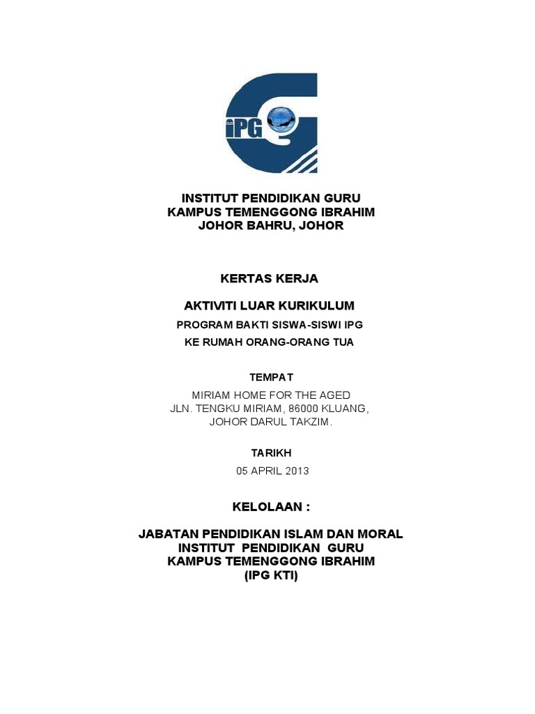 Moral Rumah Orang Tua Kluang Ipgkti Pdf