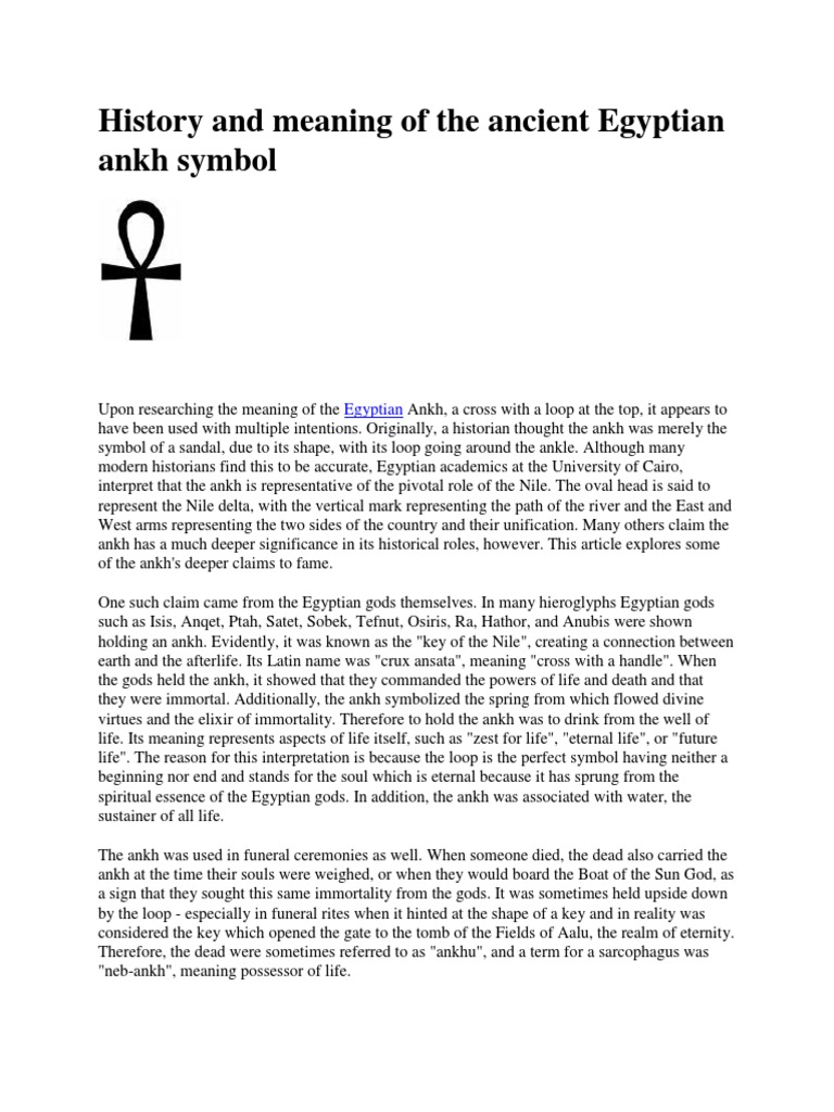 Ancient Egyptian Ankh Symbol Explained | PDF | Ancient Egypt | Mythology, image size:768x1024
