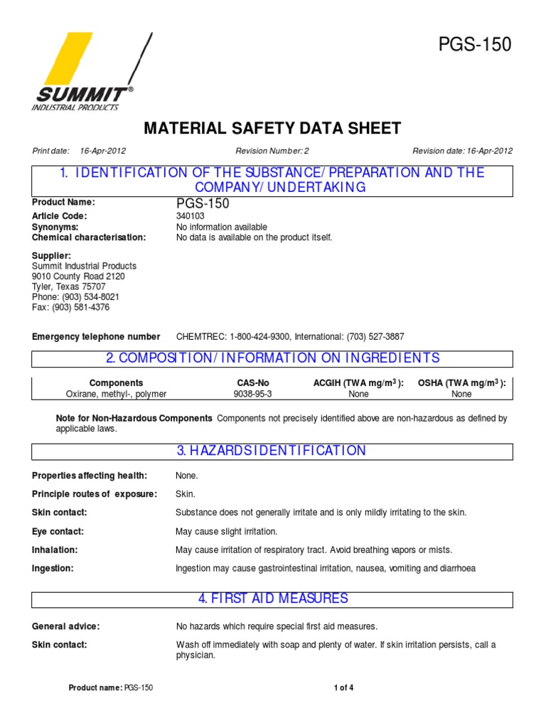 MSDS Safety Data Sheet Personal Protective Equipment Dangerous Goods