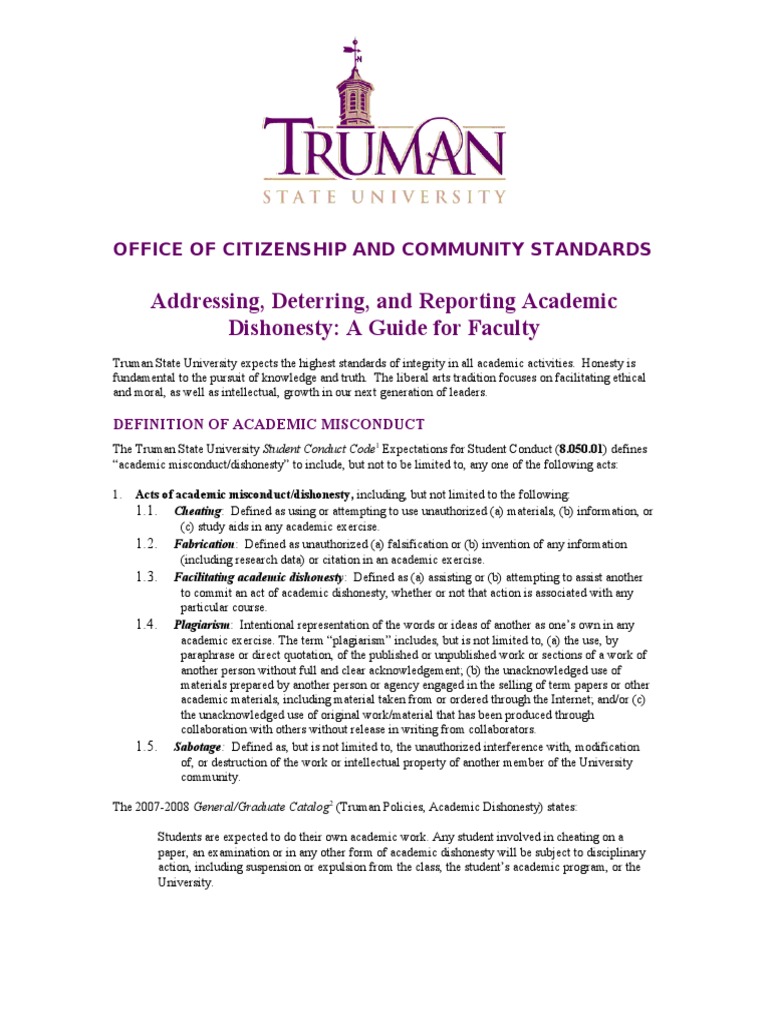 Academic Dishonesty Summary