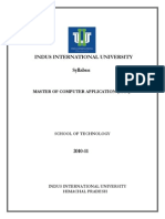 Indus International University Syllabus: Master of Computer Application (Mca)