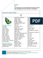 Food and Cooking Terms in Both English and Spanish