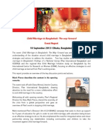 Child Marriage Event Report - Plan International Bangladesh - 10 September 2013, Dhaka