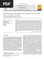 Energy Analysis and Exergy Utilization in the Transportation Sector of Jordan