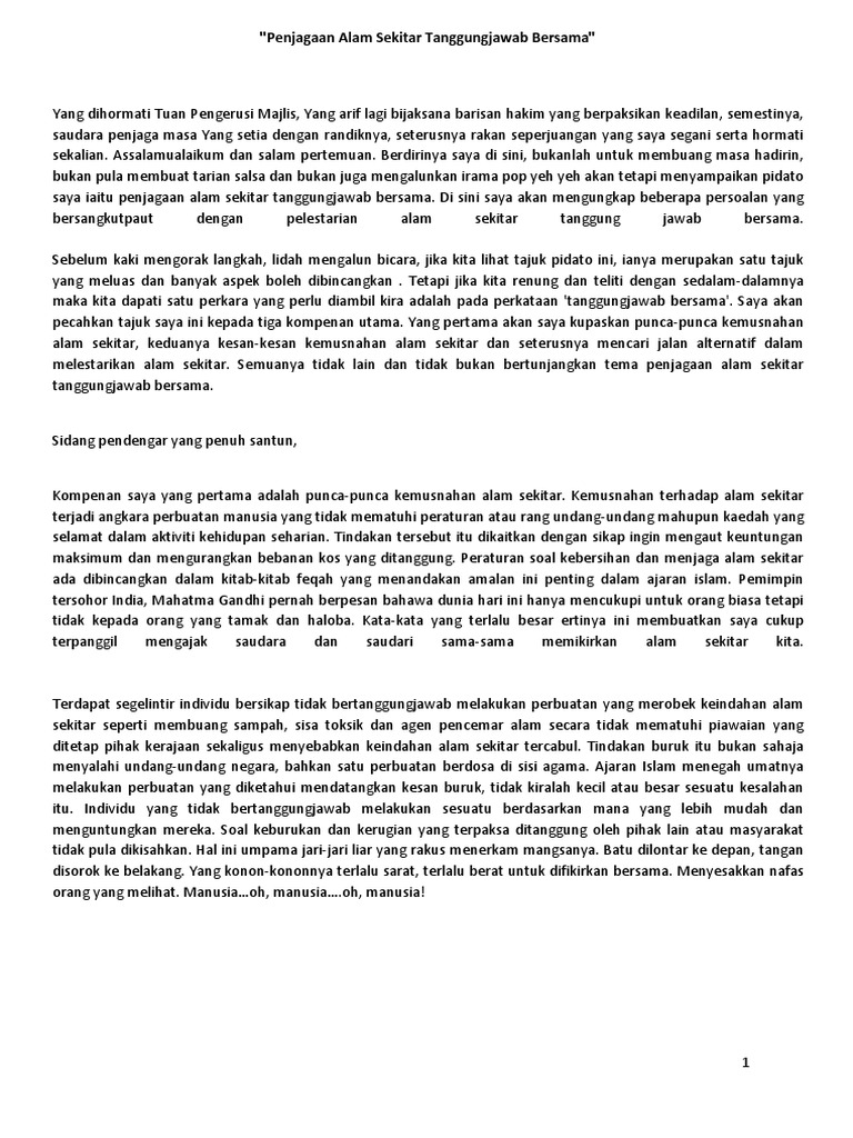 Alam Sekitar Tanggungjawab Bersama