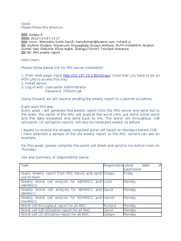 Weekly PRS Report Instructions | PDF | Technology & Engineering