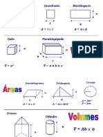 formulas de áreas e volumes