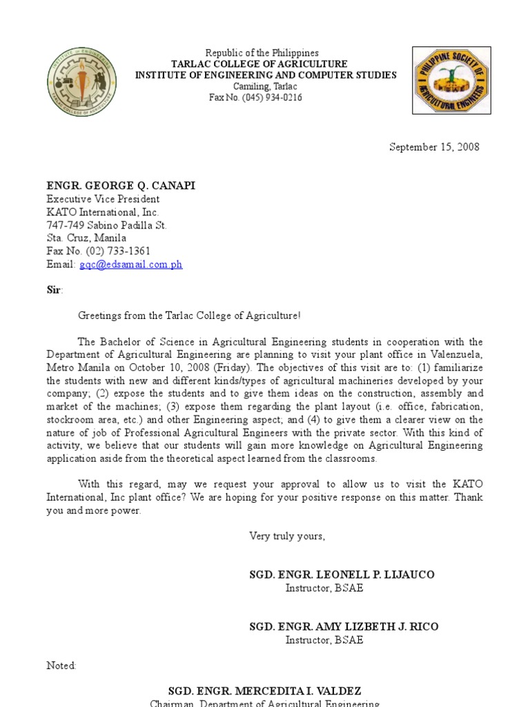 letter-for-field-trip-engineering-science-and-technology