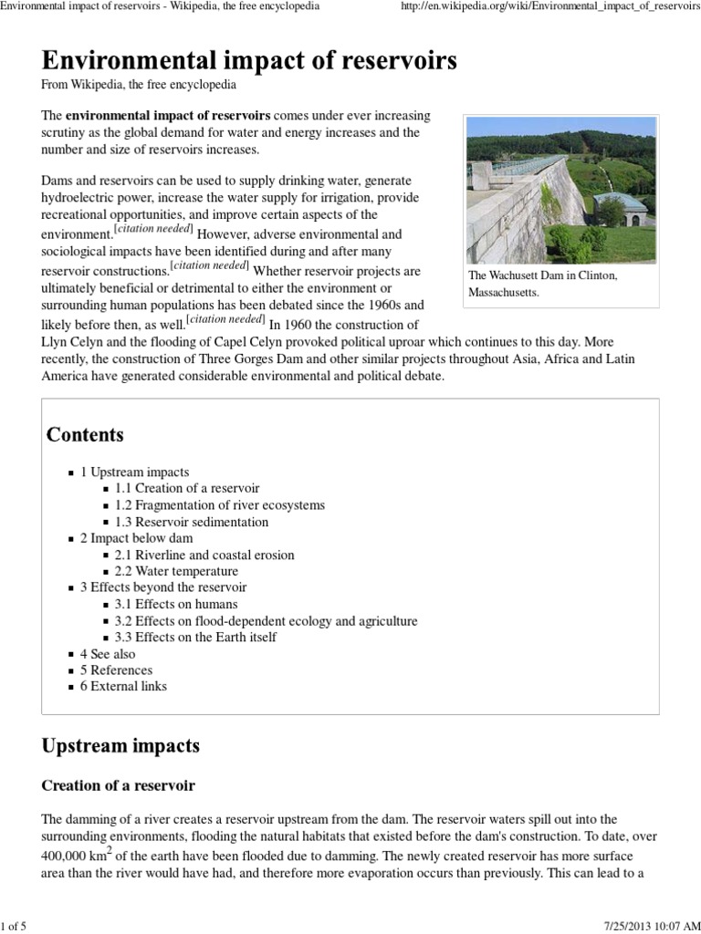 Environmental impact of reservoirs Wikipedia, the free encyclopedia