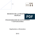 98248-20130916Programación MUSEOS DE LA REGIÓN DE MURCIA. Sept a dic.