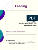 Leading: Prepared By: Sheena Marie Socito and Jeanette Del Valle