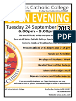 Open Evening Advert 2013