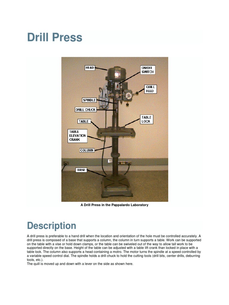 Drill Press | Drill | Machining