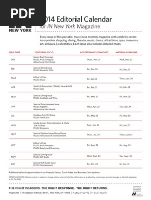 2014 IN Editorial Calendar