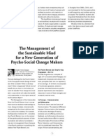 The Management of The Sustainable Mind For A New Generation of Psycho-Social Change Makers