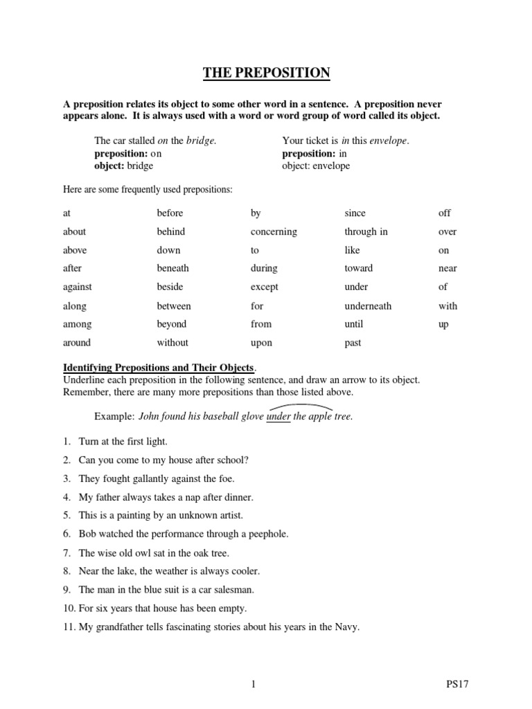 Prepositions With Answer Key Esl Worksheet By Giovanni Prep | PDF