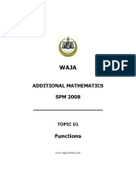 Additional Mathematics SPM 2008 - : Functions