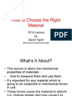 How To Choose The Right Material: 1E10 Lecture by
