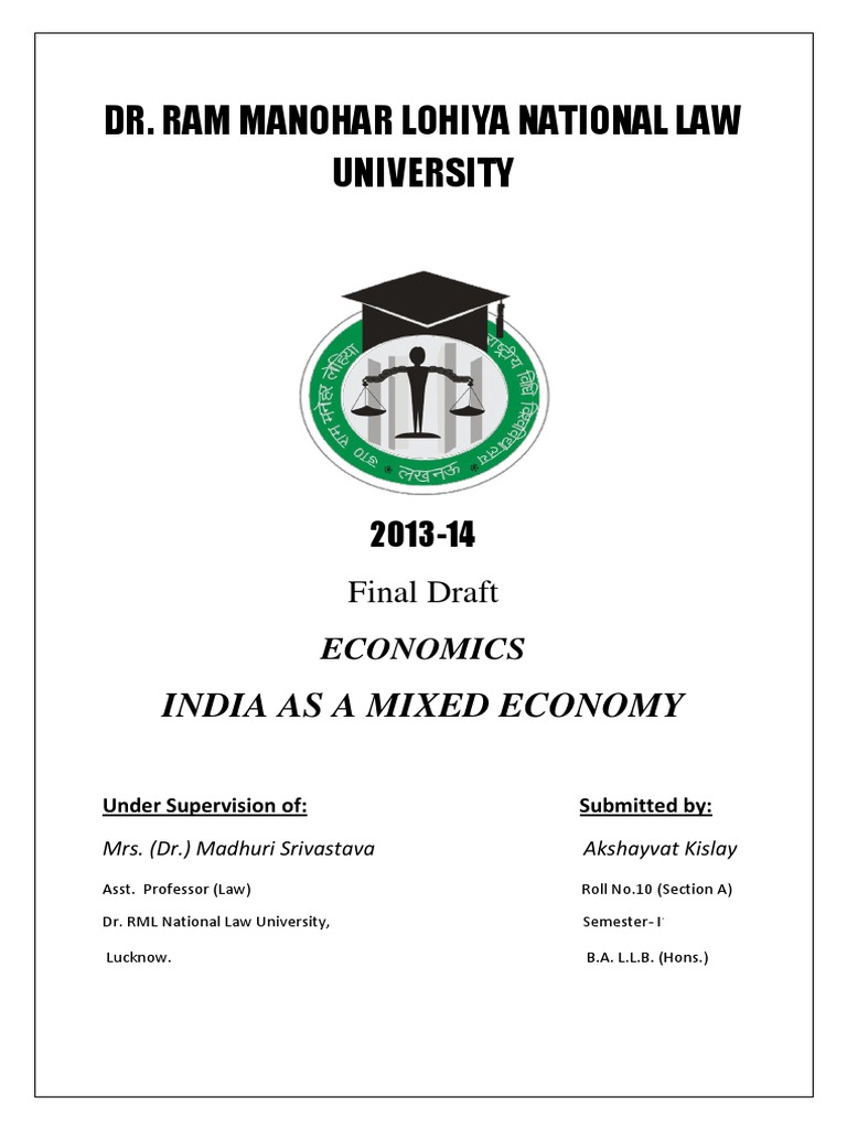 India As A Mixed Economy Synopsis PDF Economics Capitalism