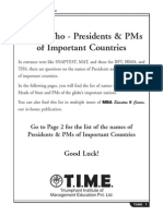 Who'S Who - Presidents & Pms of Important Countries: Good Luck!