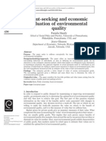 Rent-seeking valuation of environmental quality