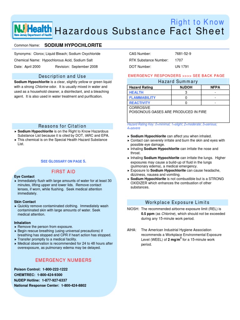 Hazardous Substance Fact Sheet Right to Know