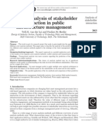 A Double Analysis of Stakeholder Interaction in Public Infrastructure Management