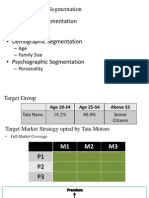 Geographic Segmentation - Demographic Segmentation - Psychographic Segmentation