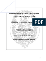 Alba Pérez - Programa - Psicología Institucional