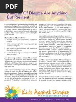 Children of Divorce are Anything But Resilient