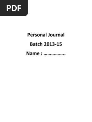 Personal Journal Format 13 15