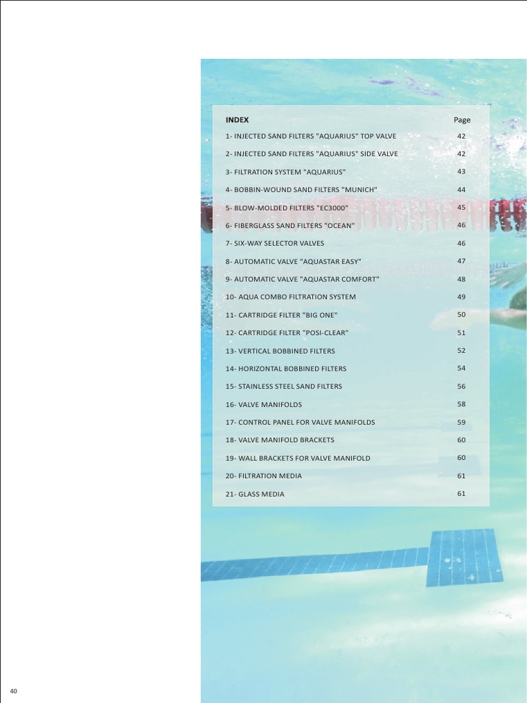 Aqua Sand Filter Systems Overview | PDF | Valve | Filtration