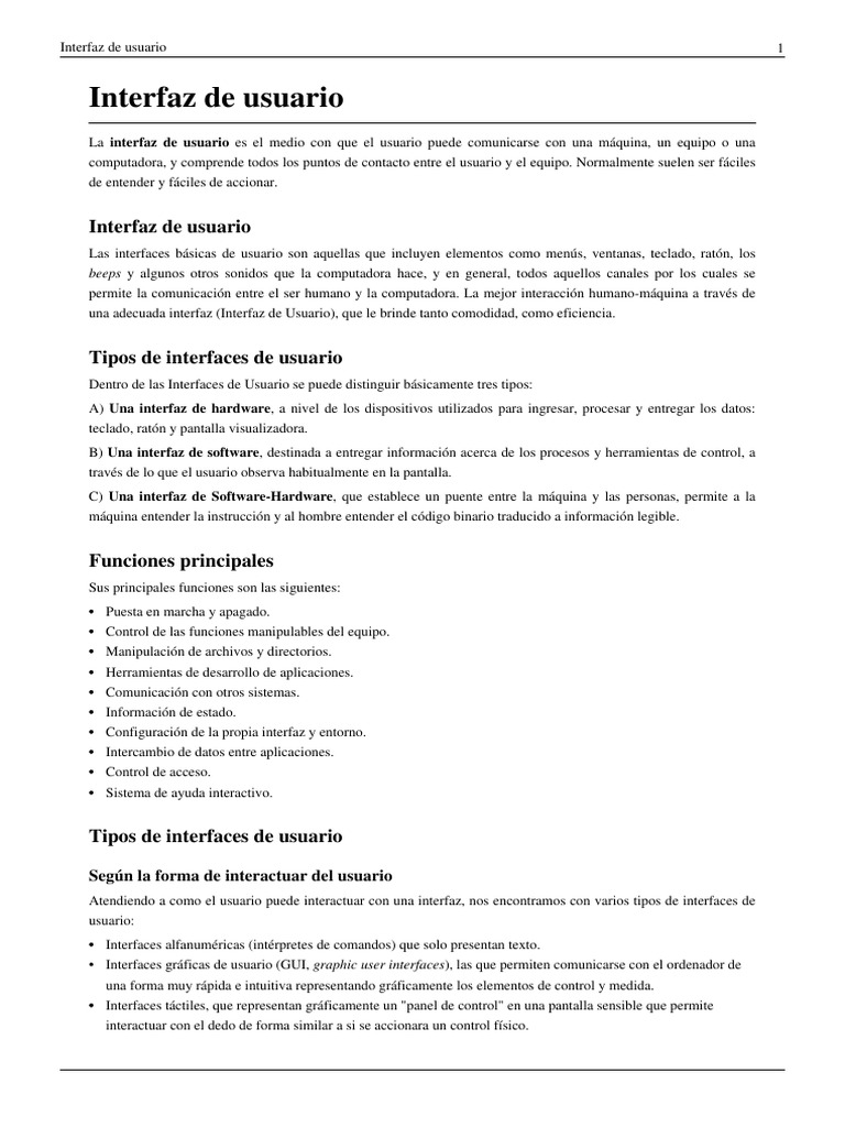 Guía de Interfaces de Usuario | PDF | Interfaz de usuario | Interfaces ...