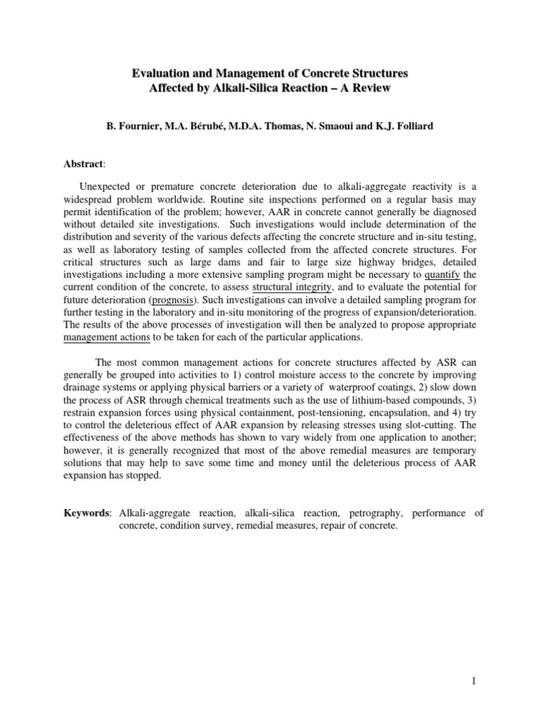 Managing ASR-Affected Structures | PDF | Concrete | Strength Of Materials