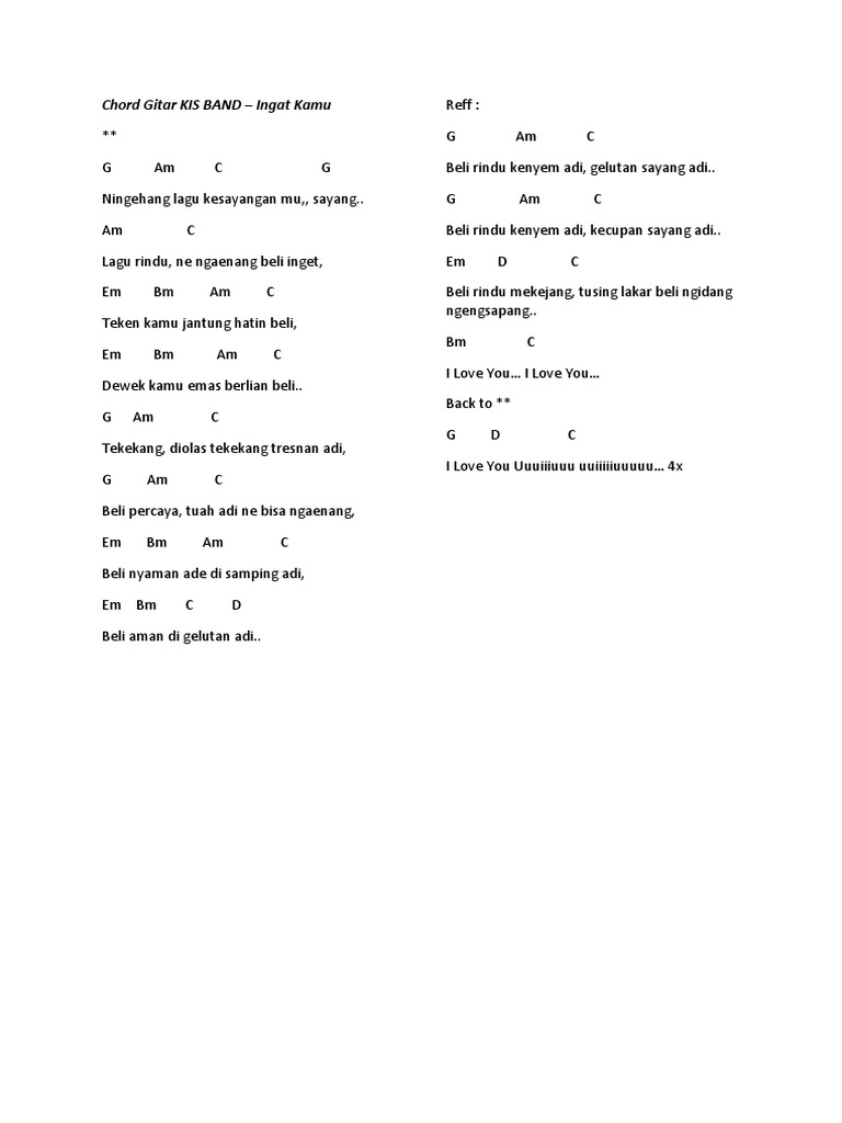 16 Chord Lagu Tentang Rindu Mudah Basgalanos
