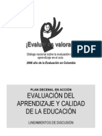 Evaluar Es Valorar Dialogo Nacional Sobre Evaluación Del Aprendizaje en El Aula