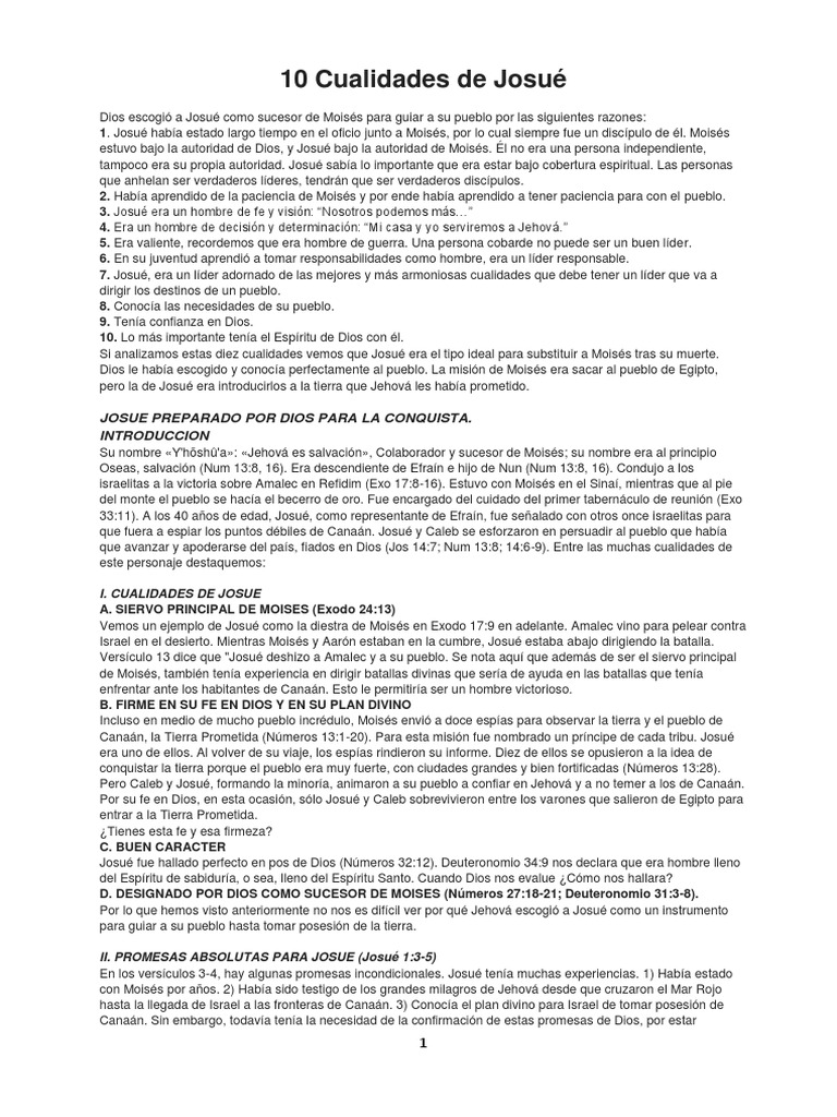 10 Cualidades de Josué | Joshua | Moisés