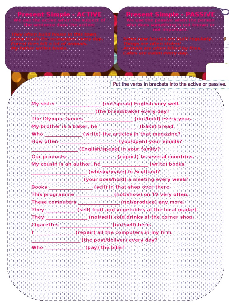 Active Or Passive Present Simple Pdf