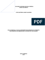 Dolo Eventual e Culpa Consciente em Acidente de Trânsito Decorrentes de Embriaguez e Excesso de Velocidade